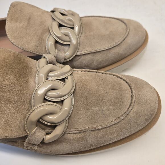 Cole Haan Grand 360 Size 9.5 Tan Suede Geneva Chain Loafer Flats with Lug Soles - Picture 3 of 10